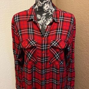 NWOT H&M Divided flannel tunic button down